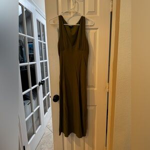 Olive Green v neck Dress, NWOT
